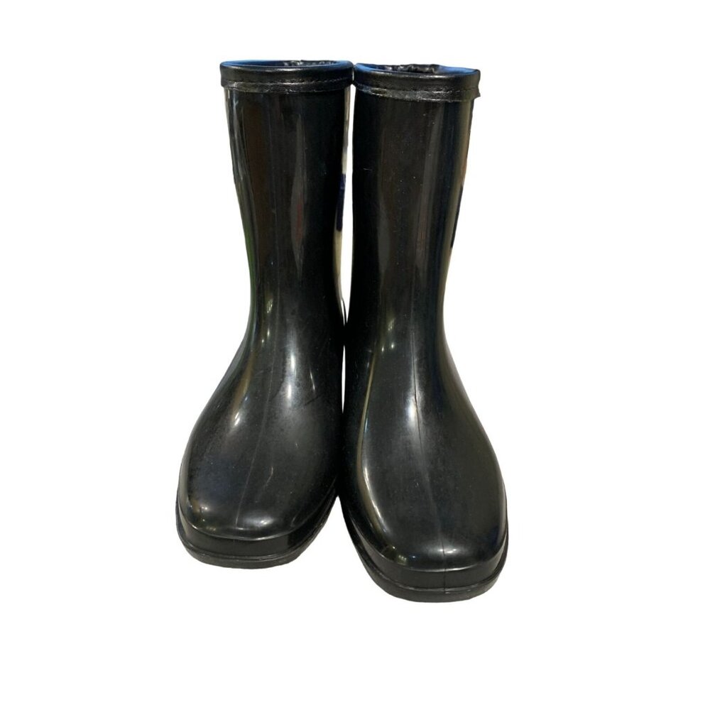 Keddo Black Rubber Waterproof Pull On Rain Boots With‎ Crest Design Women’s  5.5